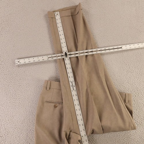 VTG Hopsack Pants Mens 36 Beige Brown Dacron Polyester Slacks 36x27 - Picture 7 of 8