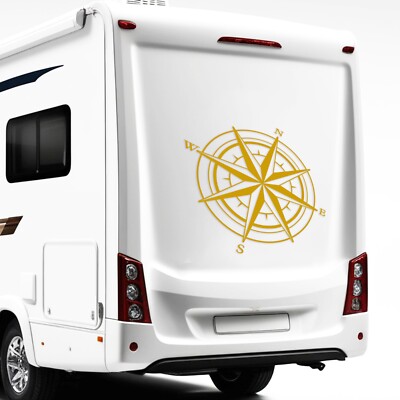 3D Kompass Aufkleber Windrose Wohnmobil Wohnwagen Sticker Camper Van 30x27 cm