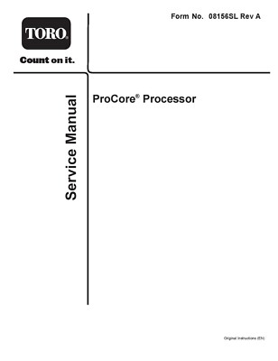 TORO Pro Core Processor SERVICE Manual Printed Coil Bound