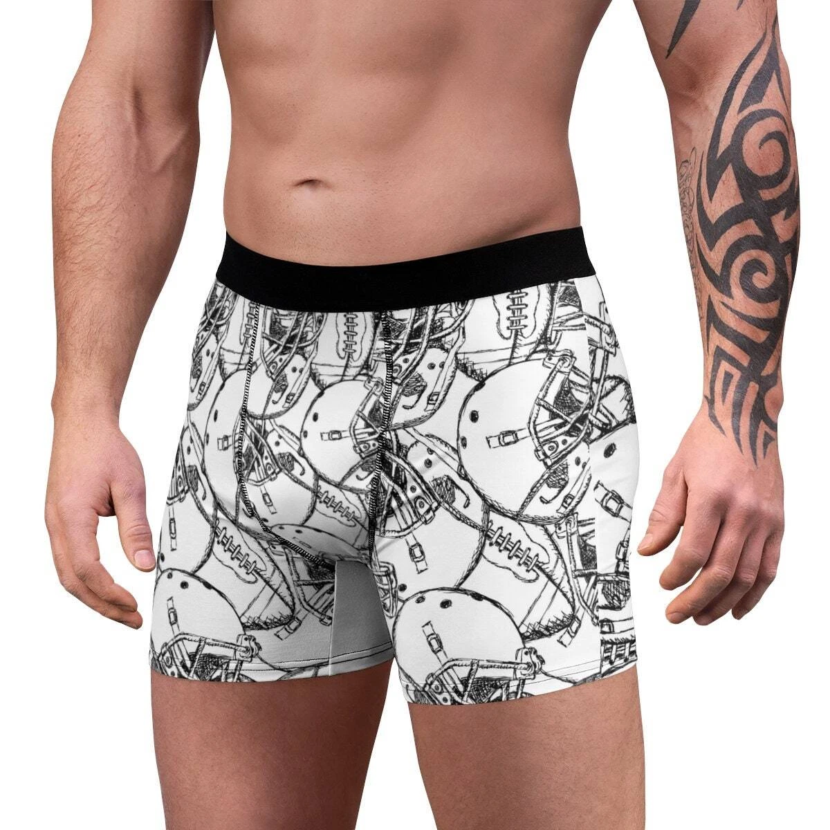 Men's Boxer Briefs, XS-5XL Sports Helmets Football Boxer Briefs, Mens  Underwear