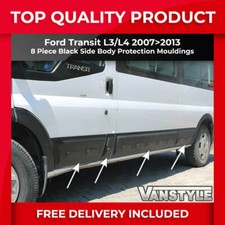 FITS FORD TRANSIT L3 LWB 07>13 BLACK ABS SIDE BODY MOULDINGS TRIMS PROTECTION