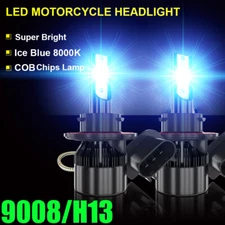 H13 9008 LED Headlight Bulbs Kit 10000W 1000000LM Hi/Lo Beam Super Bright blue