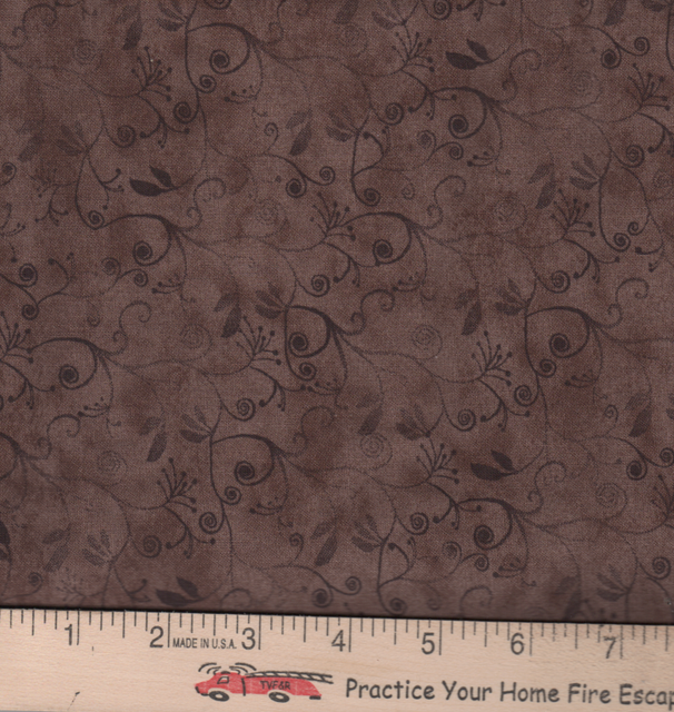 Fabric Flourish Brown Blender Vines Swirls 100 Cotton Quilt 3/4 Yard Long NEW eBay