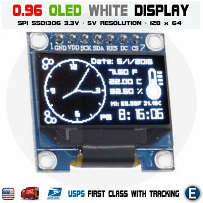0.96  SPI Serial 128X64 OLED LCD LED Display Module 128*64 WHITE SSD1306 Arduino