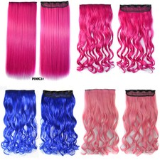 Extension One Piece Capelli Sintetici Lisci Ricci Festival Clip In Multicolore