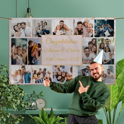Maßgeschneidertes Fotobanner | Personalisiertes Partybanner | Große Kulisse | Jeder Anlass 