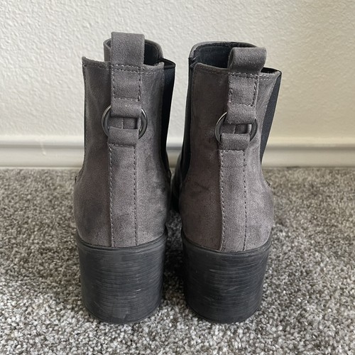 New Look Ankle boots Womens 9 Wide Fit grey Faux Suede block heel booties EUR 40 - Picture 4 of 9