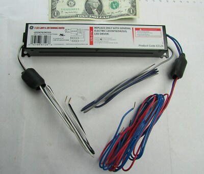 New GE 120V to 277V 2-Lamp Dimming LED Light Driver, 72 Watt 72W LED36T8/DR/D2L