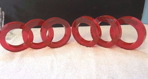 (6) Vintage NOS CRANBERRY Lucite Acrylic Bangle Bangles Bracelet Estee Lauder - Picture 9 of 10