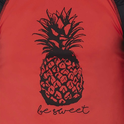 Hang Ten Girls Rash Guard 2 Piece Set Red Size 8 - Picture 4 of 5