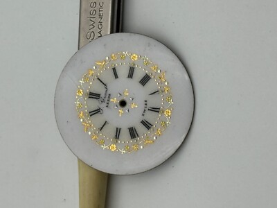 Grant Leeds Swiss Taschenuhr Wahlschalter Zifferblatt Porcelain 12h 30.7mm