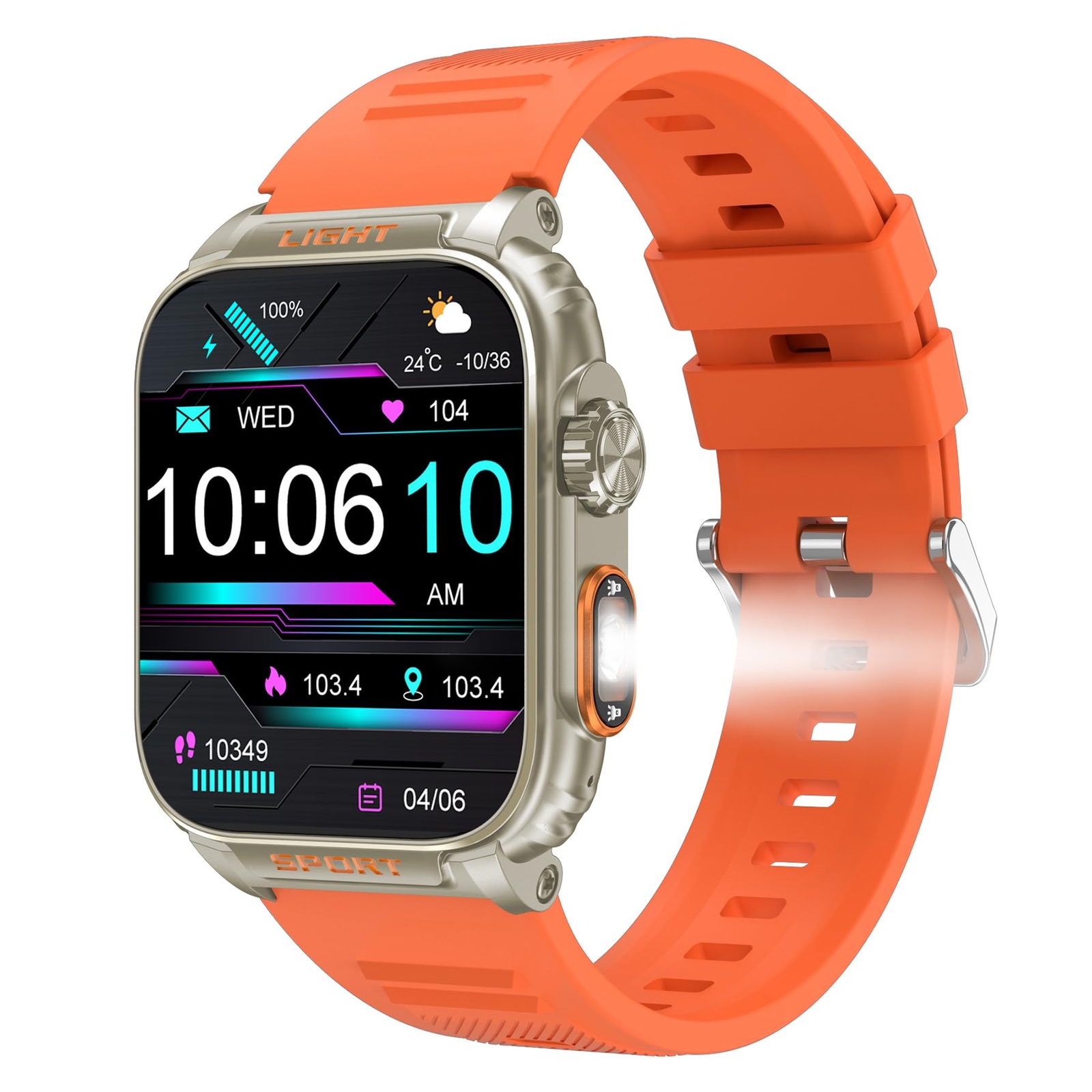 VIRAN Smart Watches for Women Men, 1.91'' AMOLED Screen Smart Watch with LED ...