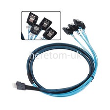 Slim SAS 4.0 SFF-8654 4i 38pin Host to 4 SATA Target Hard Disk Raid Cable 100cm