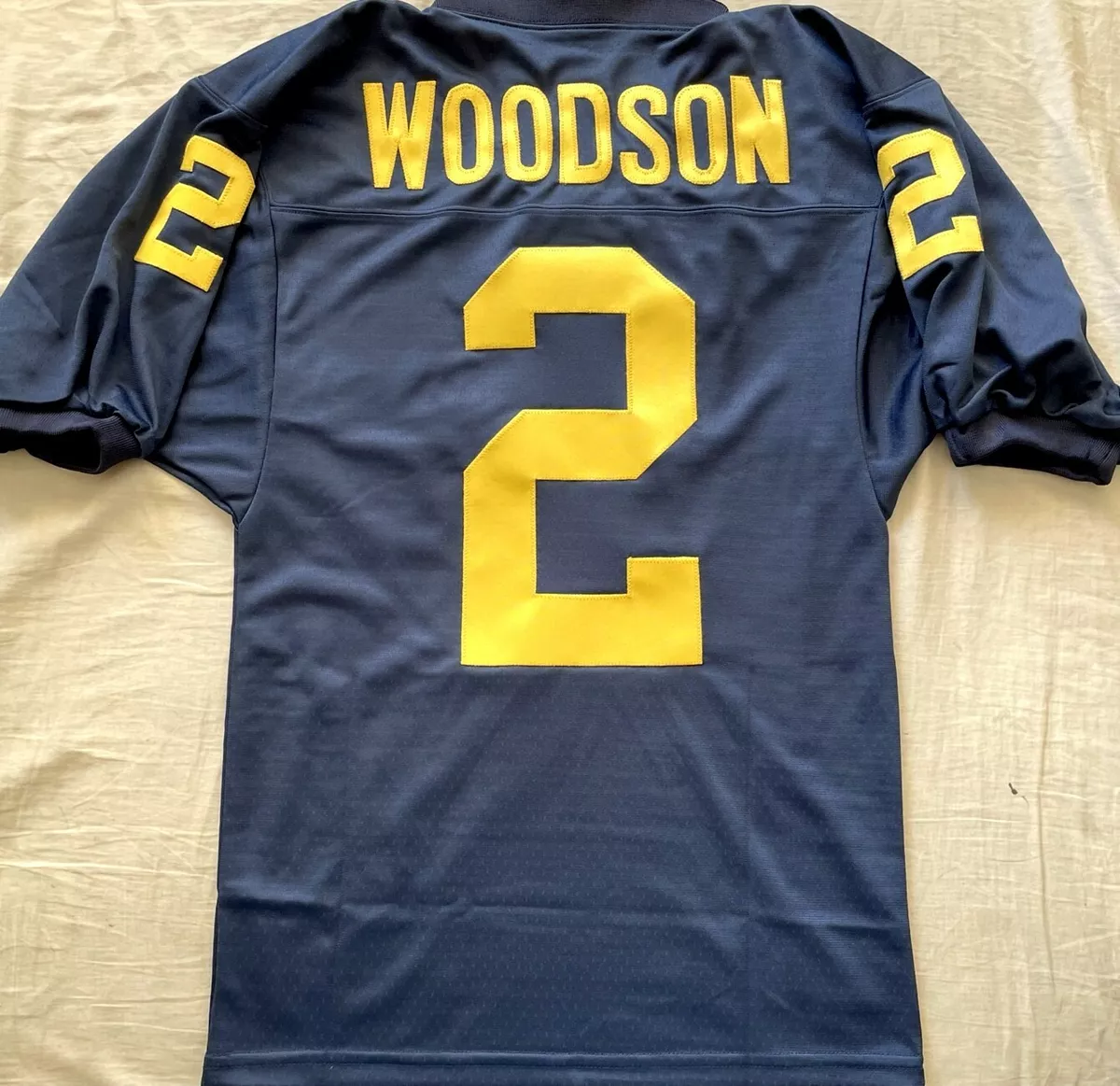 Charles Woodson Michigan Wolverines stitched navy regular cut #2 football  jersey