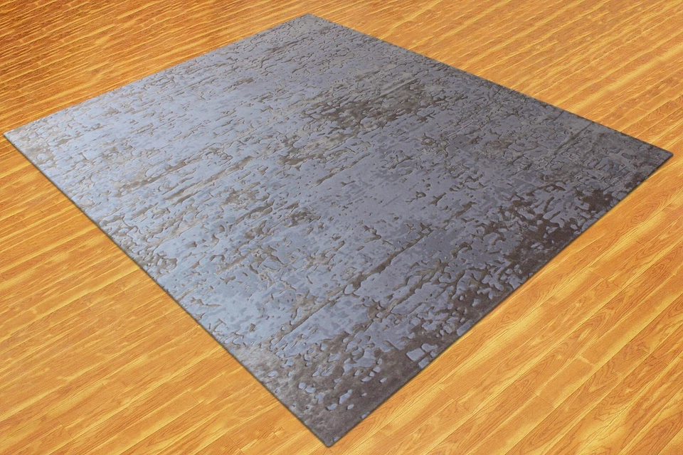 Handgetuftet Wolle Teppiche Grau Abstrakt Modern Handmade Wohnzimmer 0.9x1.5m - Bild 4 von 4