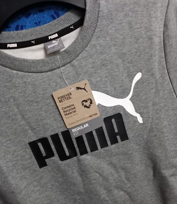PUMA Core Logo Crew Junior Sweatshirt in Grey, Children's 13-14 Years |  eBay UK