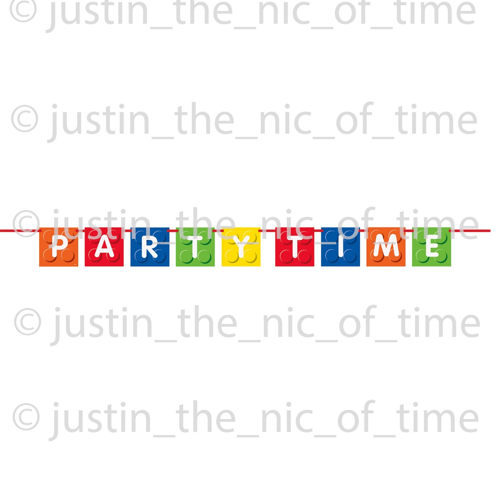 1cm Building Blocks Party Time Banner Birthday Decorations Tableware Happy For Sale Online Ebay