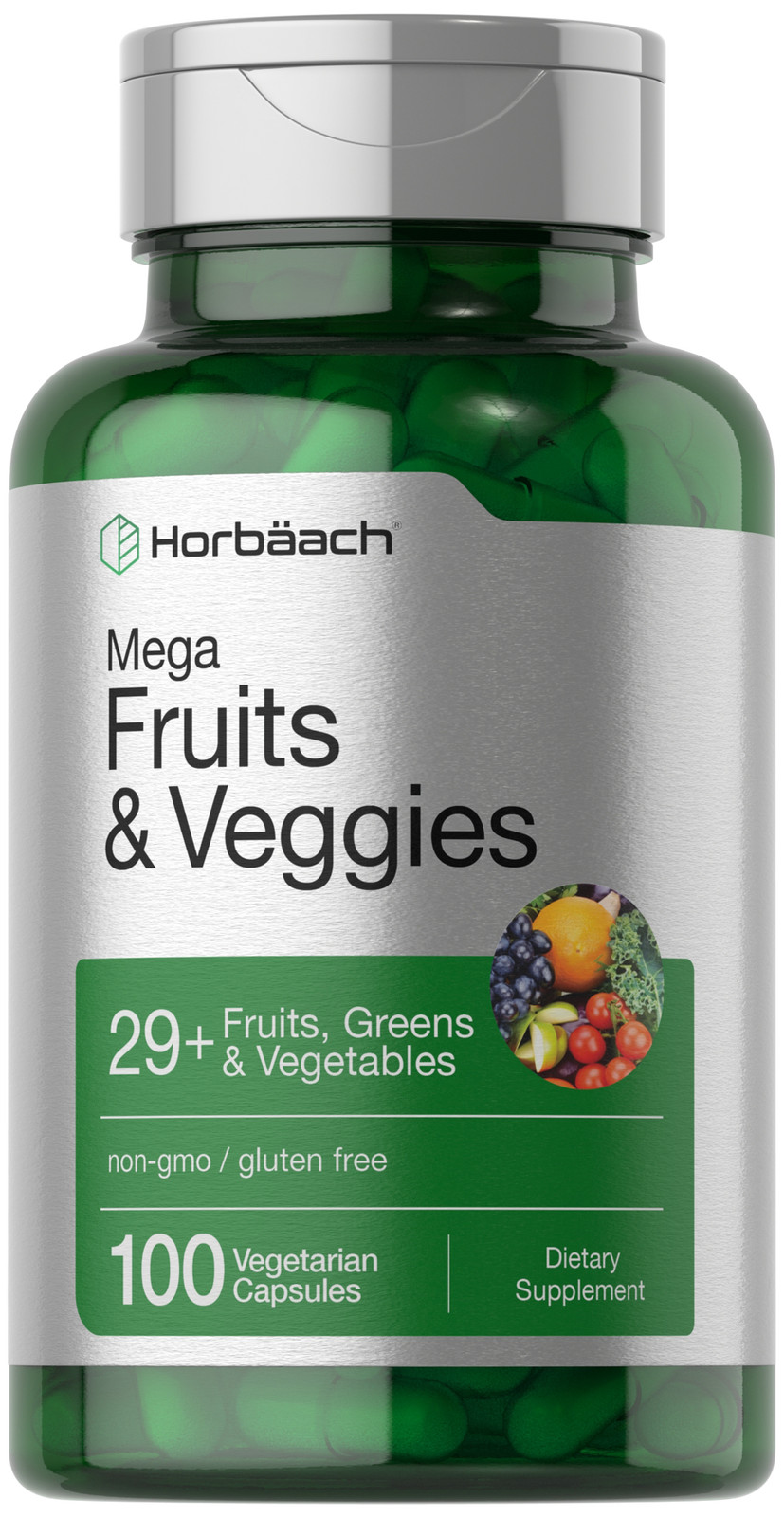  Фруктово-овощная добавка | 100 капсул | Вегетарианская | от Horbaach 