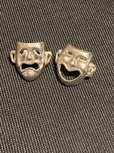 Divine Comedy/ Tragedy Silver-tone Lapel Pins
