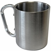 Outdoor Thermobecher Camping, Edelstahl Becher Doppelwandig Karabiner-Griff