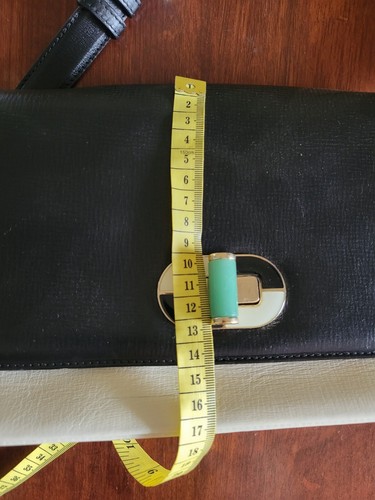 Auth. Bvlgari Black White Lather Shoulder Crossbody Bag - Picture 6 of 14