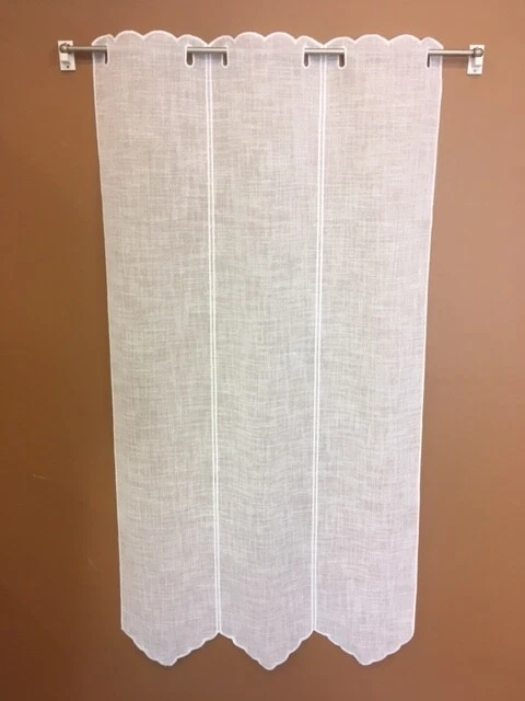 Tendina a vetro bianca per finestre,varie combinazioni di lunghezze e larghezze - Immagine 2 di 4