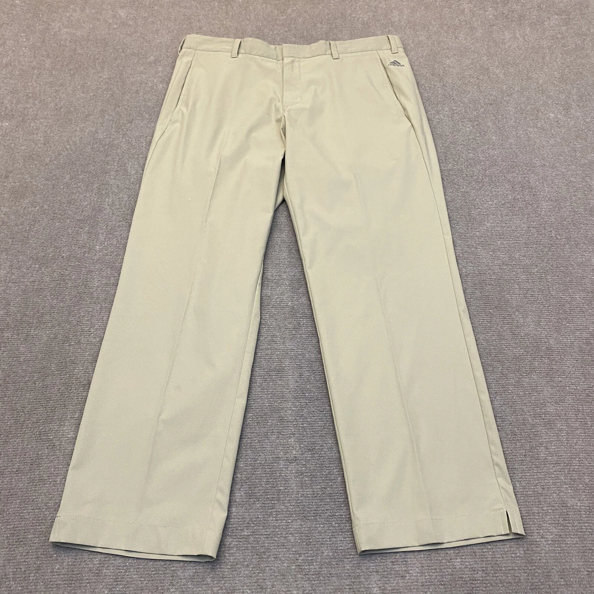 adidas Golf Pants Mens 35 Beige Flat Stretch Performance Stretch