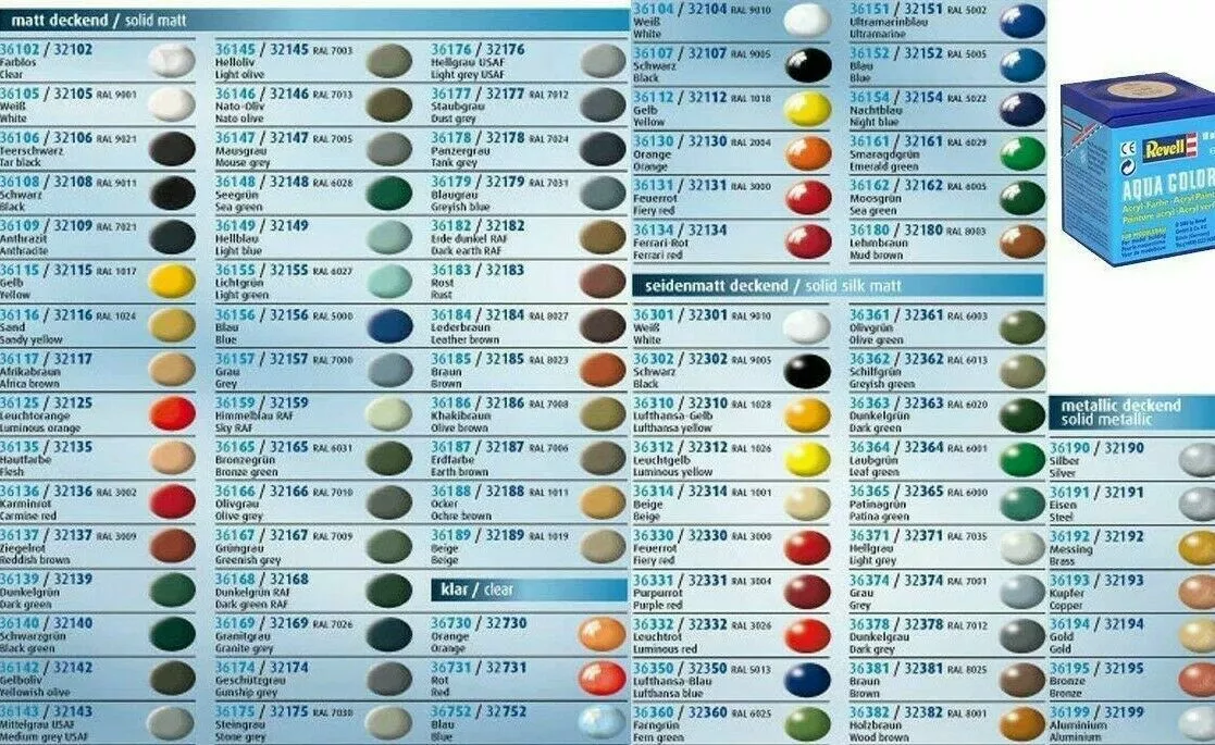 Revell Aqua Acrylic 18ml Paint Choose Mix Colours from scroll down full range