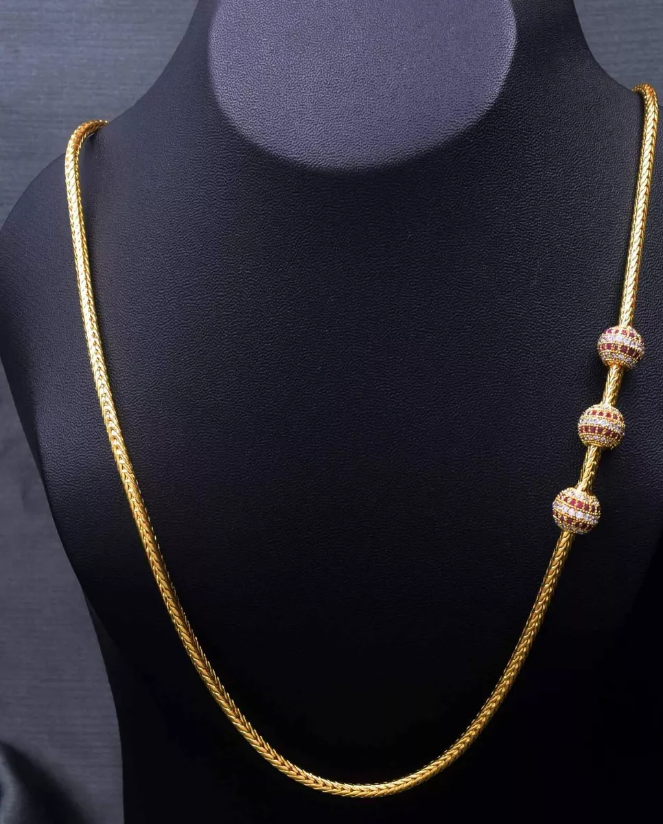 Thalikkodi Wedding V Cut Rope chain Gold plated Mugappu Necklace