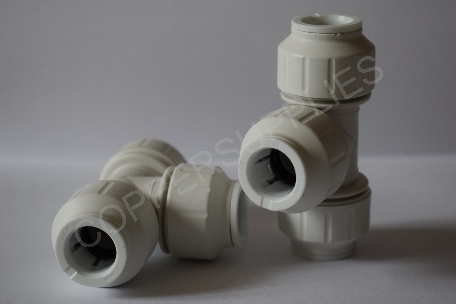 Speedfit 15mm Pushfit Copper or Plastic Equal tee fitting PEM0215W White eBay
