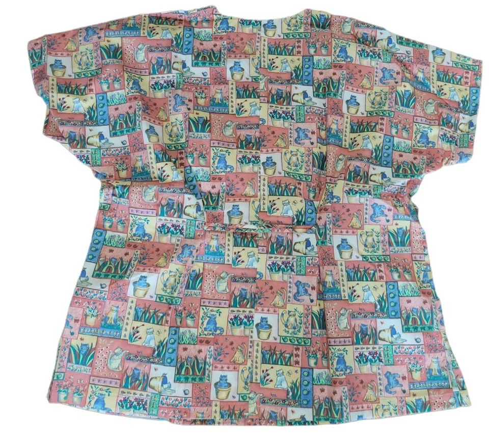 Only Necessities V-Neck Medical Scrubs Women's Top Size 1X Pockets Measurements - Image 2 of 4