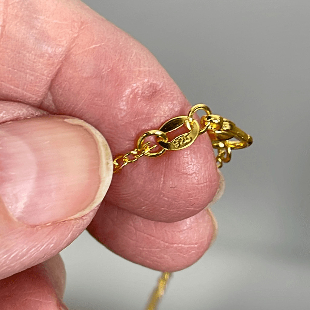 Huge 14K gold 2” Long pendant on a gold vermeil c… - image 8