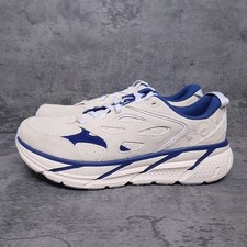 HOKA ONE ONE Clifton L Suede Running Shoes Mens 9.5 Oatmilk Blue 1122571-OTH