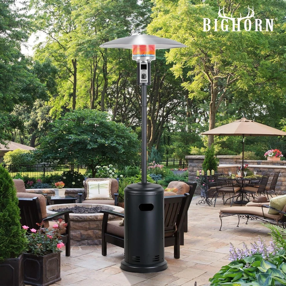 Riscaldatore per patio esterno 8,8 kW gas propano riscaldatore esterno ruote in piedi BIG HORN - Immagine 3 di 4