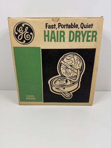 Vintage General Electric HD-2A Deluxe Bonnet Hair Dryer Curler With Case