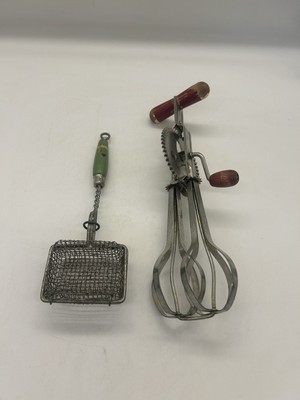 Vintage High Speed Super Center Drive Beater + Twisted Wire  Basket Strainer
