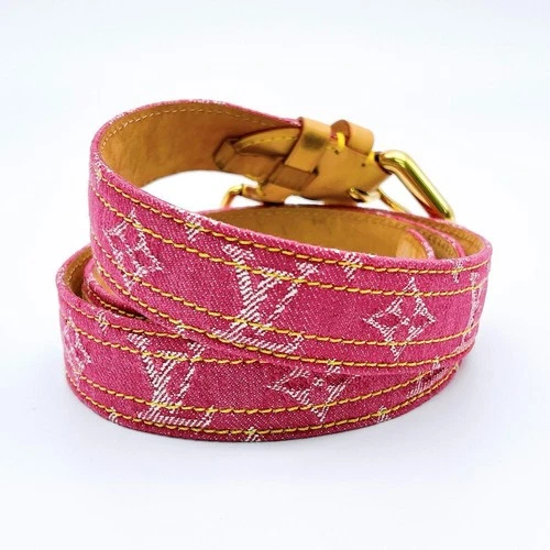 Louis Vuitton Gürtel M6925W Monogram Denim Rosa Designer Luxus Mode Accessoire - Bild 3 von 10