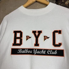 Vintage 90s Balboa Yacht Club Sweatshirt Mens L Embroidered Crewneck California