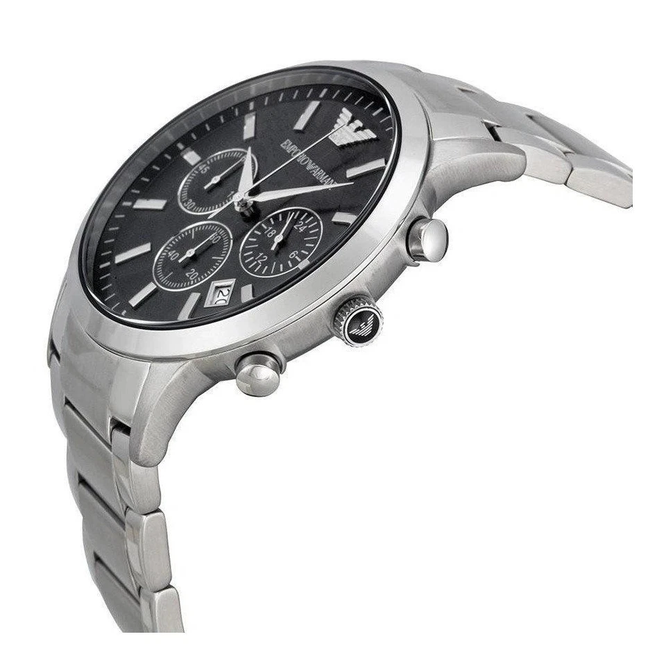 Emporio Armani Orologio Uomo AR2434 Cronografo Data Acciaio e Nero 43mm - Immagine 4 di 4