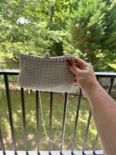 Silver Clutch Bag with Wristlet