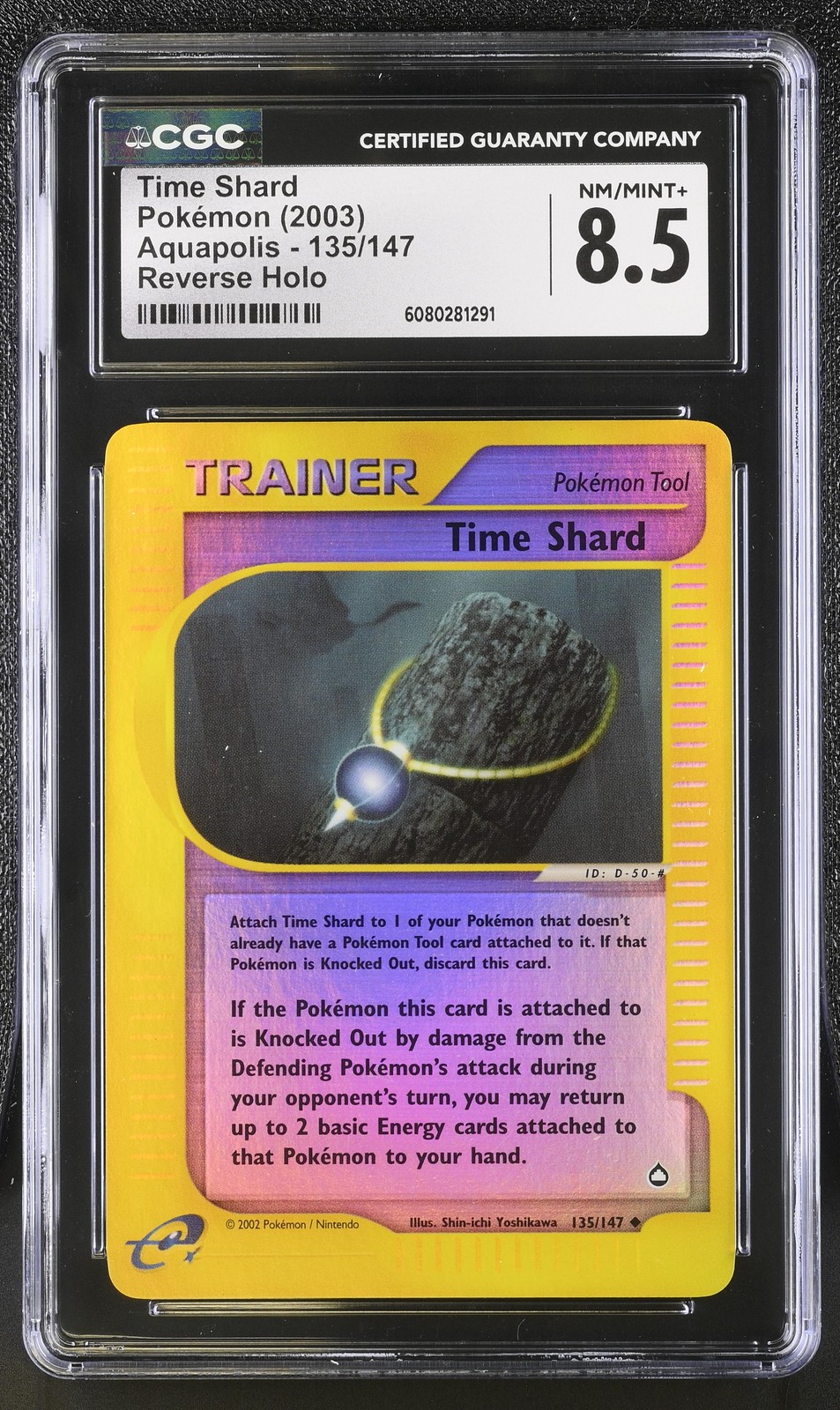 Time Shard Reverse Holo Aquapolis 135/147 CGC 8.5