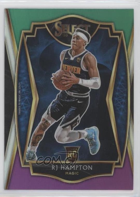 2020 Select Premier Level Green White Purple Prizm RJ Hampton #195 Rookie RC fm0