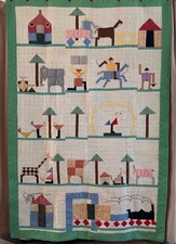 Rare Vintage Quilt - Slumberland Pattern - Hand Appliqued/Quilted  55" X 84"
