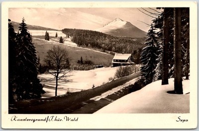 Vintage RPPC Kanzlersgrund Thüringer Wald DDR Snowy Landscape Hotel c1960s Germa