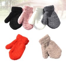 6 Pairs Thermal Knitted Gloves Mittens Insulated Children's Kids Half Finger