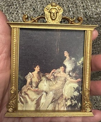 Vintage Miniature 1:12  Art Nouveau Frame Dollhouse John Singer Sargent Print