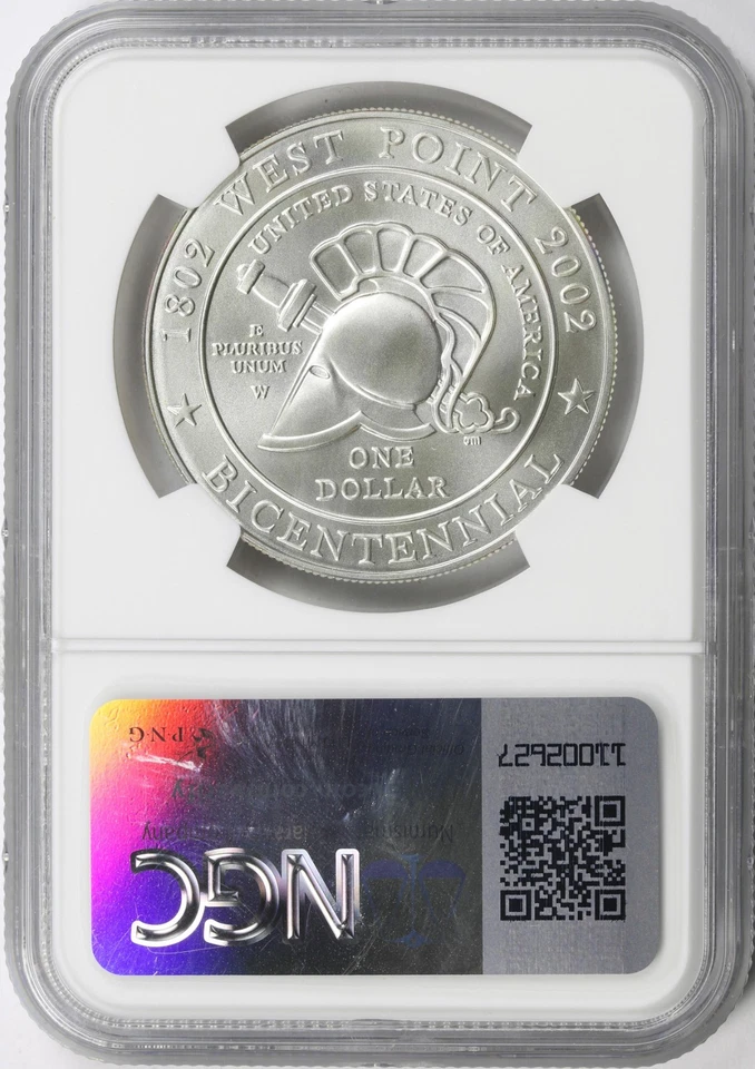 2002-W West Point Bicentennial $1 Commemorative Dollar NGC MS70 - Image 2 of 4
