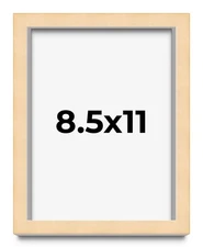 8.5x11 Solid Wood Picture Frame with UV Acrylic, Available in 6 Finishes