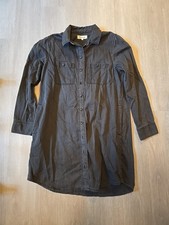 Madewell Black Denim Shirtdress Size M Colton Wash Gray Pockes Button Down