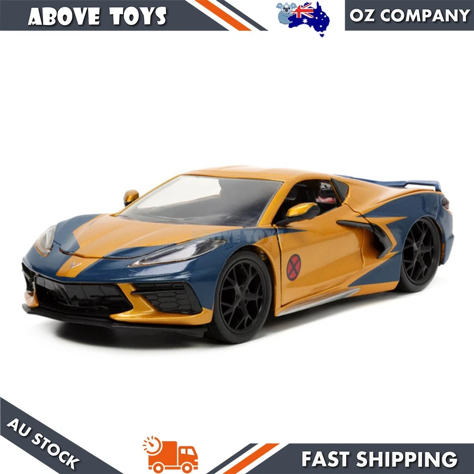 Jada 1:24 Scale Marvel X-Men Wolverine & 2020 Chevy Corvette Stingray Model - Image 4 of 4